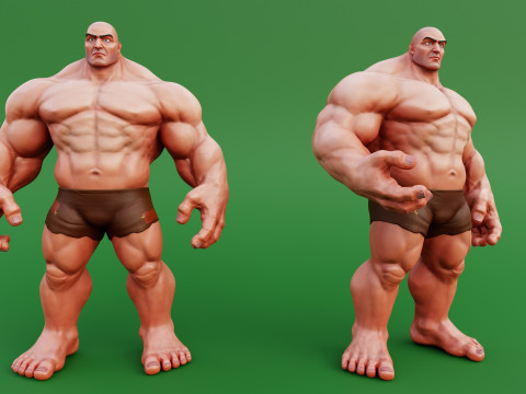 Stylized Huge Giant Man Anatomy Game Films Modelo 3D