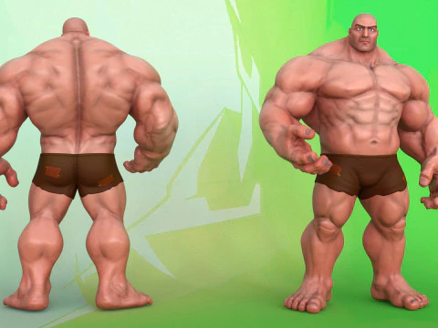 Stylized Huge Giant Man Anatomy Game Films 3D Model