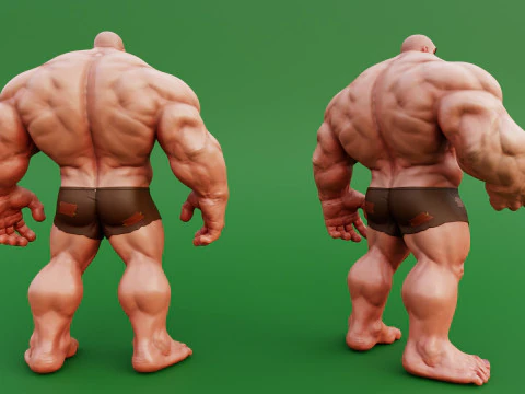 Stylized Huge Giant Man Anatomy Game Films 3D Model