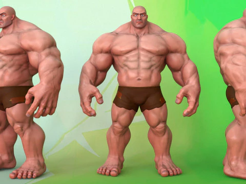 Stylized Huge Giant Man Anatomy Game Films 3D Model