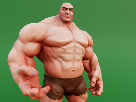 Stylized Huge Giant Man Anatomy Game Films 3D Модель