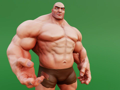 Stylized Huge Giant Man Anatomy Game Films 3D Model