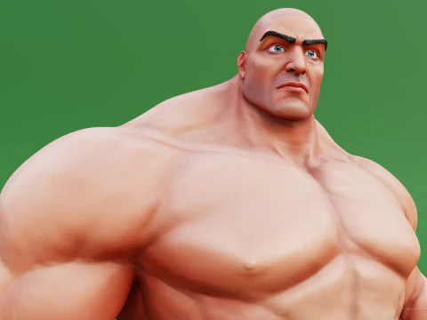 Stylized Huge Giant Man Anatomy Game Films 3D Model