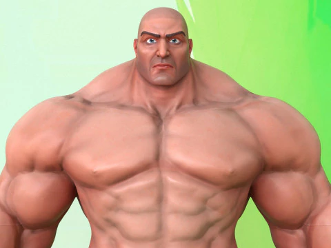 Stylized Huge Giant Man Anatomy Game Films 3D Model
