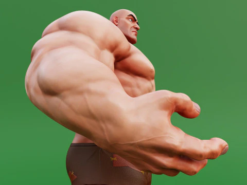 Stylized Huge Giant Man Anatomy Game Films 3D Model
