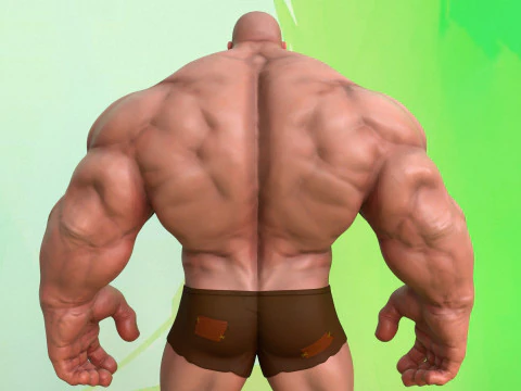 Stylized Huge Giant Man Anatomy Game Films 3D Model