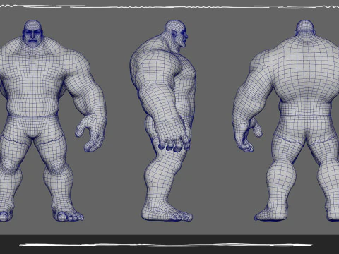 Stylized Huge Giant Man Anatomy Game Films 3D Model