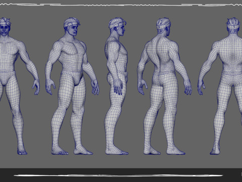 Stylized Body Hero Man Anatomy Game Films 3D Model