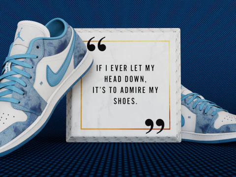 스니커즈 로우 워싱 데님 슈즈 3D 모델