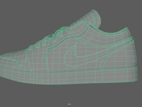 Кроссовки из денима с низкой потертостью 3D Модель