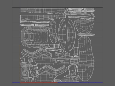 Кроссовки из денима с низкой потертостью 3D Модель