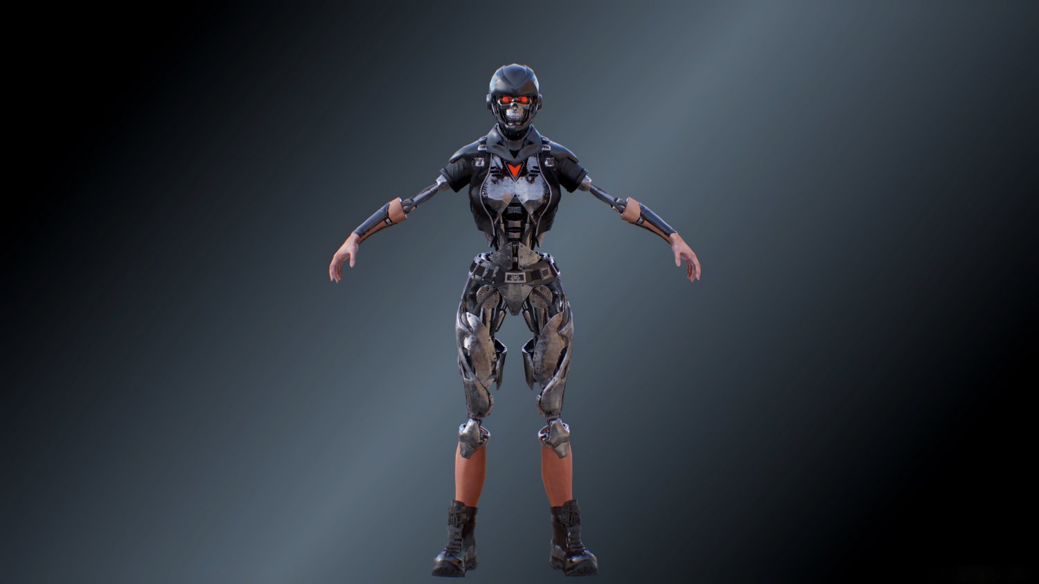 Cyberpunk robot 3d model фото 42