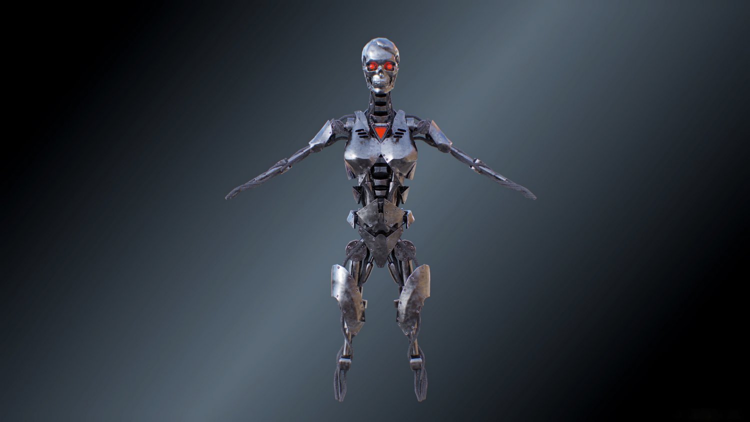 Cyberpunk robot 3d model фото 20