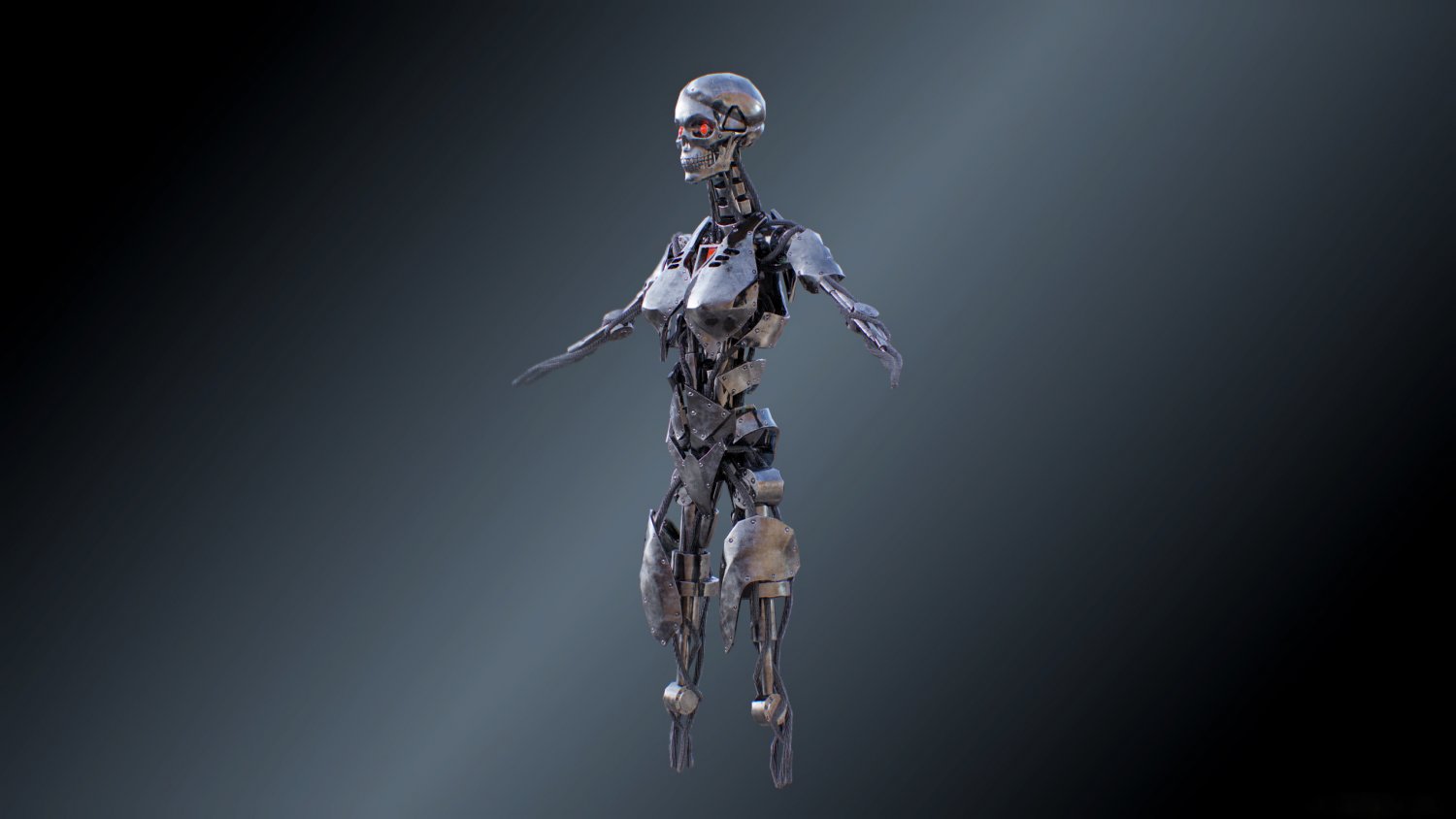Cyberpunk robot 3d model фото 18