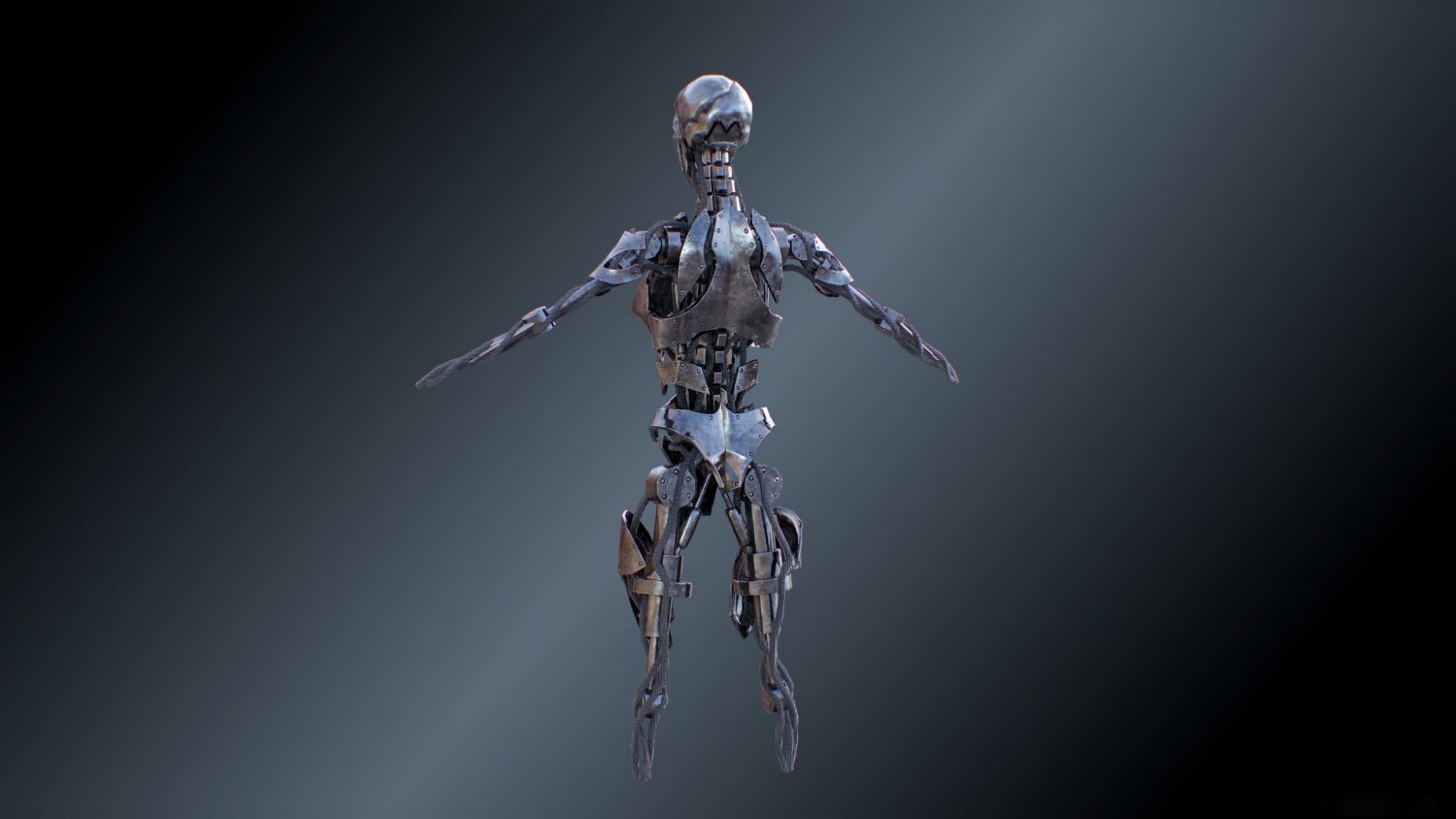 Cyberpunk robot 3d model фото 21