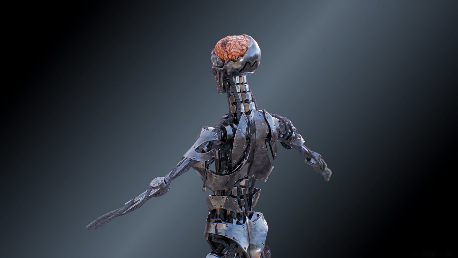 Cyberpunk robot 3d model фото 22
