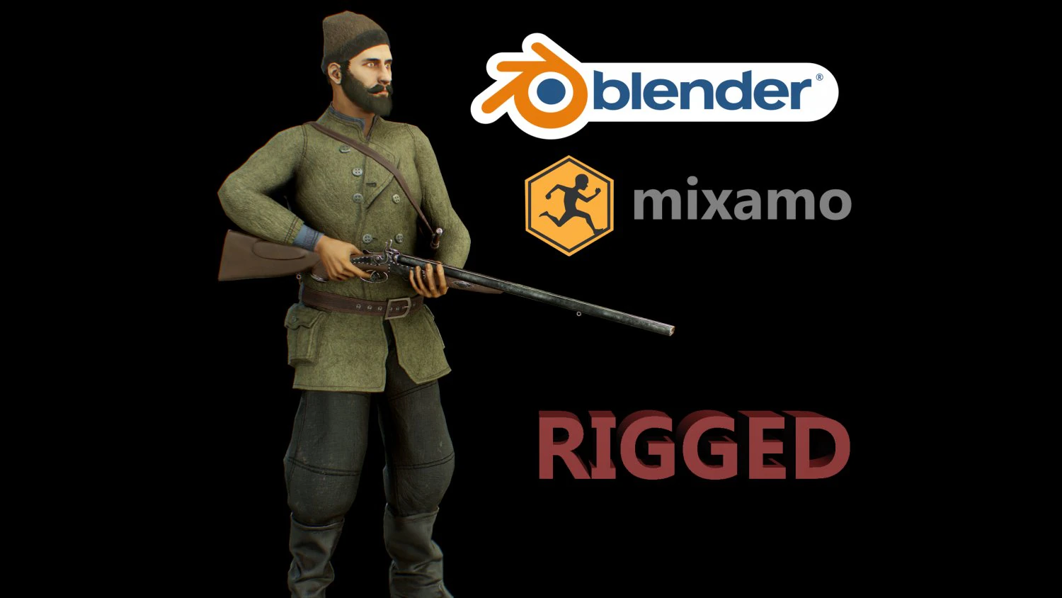 hunter 3D Model .c4d .max .obj .3ds .fbx .stl .blend 