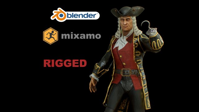 pirate captain 3D 모델 .c4d .max .obj .3ds .fbx .stl .blend 