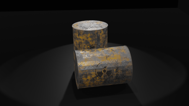 Radioactive Waste barrel Free low-poly 3D Model .c4d .max .obj .3ds .fbx .stl .blend 
