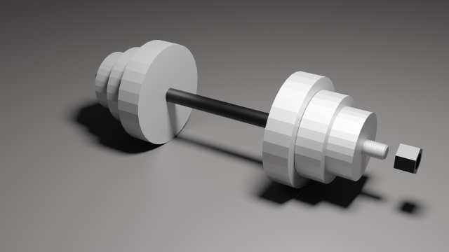 dumbbell Model 3D .c4d .max .obj .3ds .fbx .stl .blend 