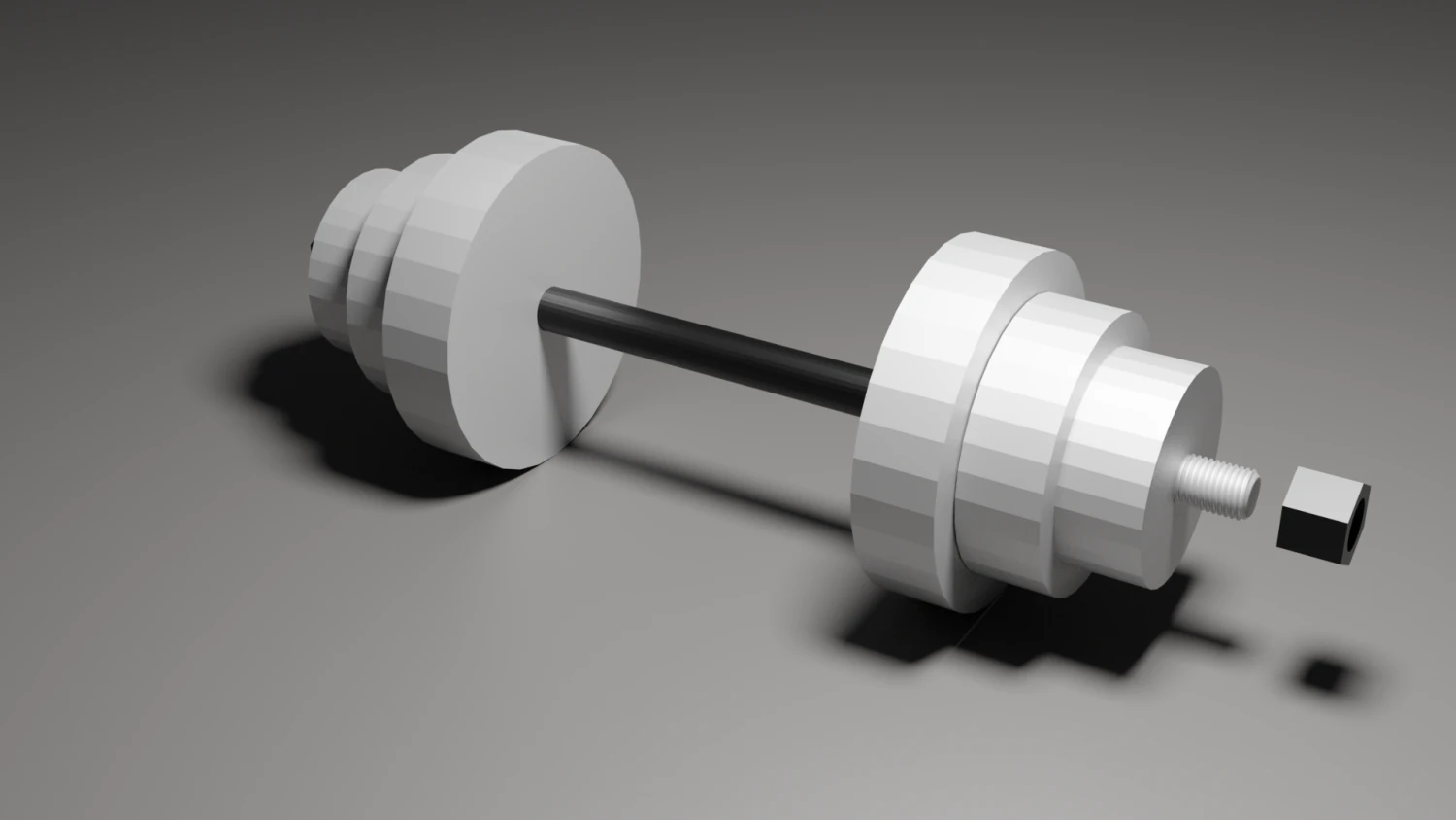 dumbbell 3D Model .c4d .max .obj .3ds .fbx .stl .blend 