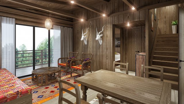 bungalow interior design 3D मॉडल .c4d .max .obj .3ds .fbx .stl .blend 