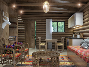 bungalow interior design 3D मॉडल