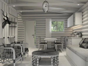 bungalow interior design 3D Model