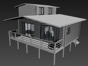 bungalow interior design 3D मॉडल