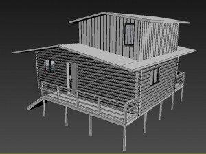bungalow interior design 3D मॉडल