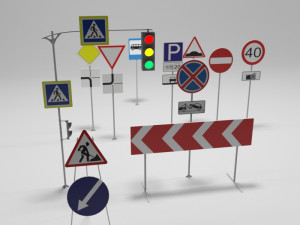 traffic signs 3D Model