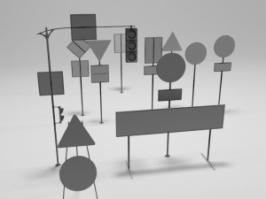 traffic signs 3D Model