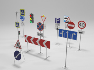 traffic signs 3D Model