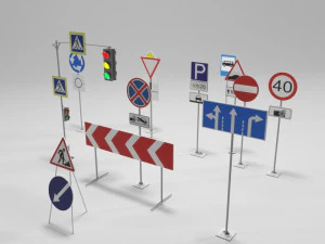 traffic signs 3D Model