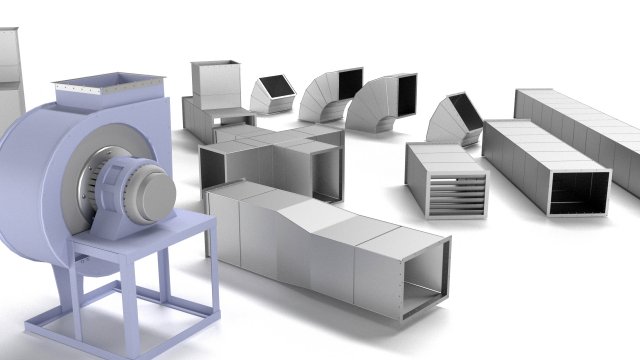 ventilation system 3D Model .c4d .max .obj .3ds .fbx .stl .blend 