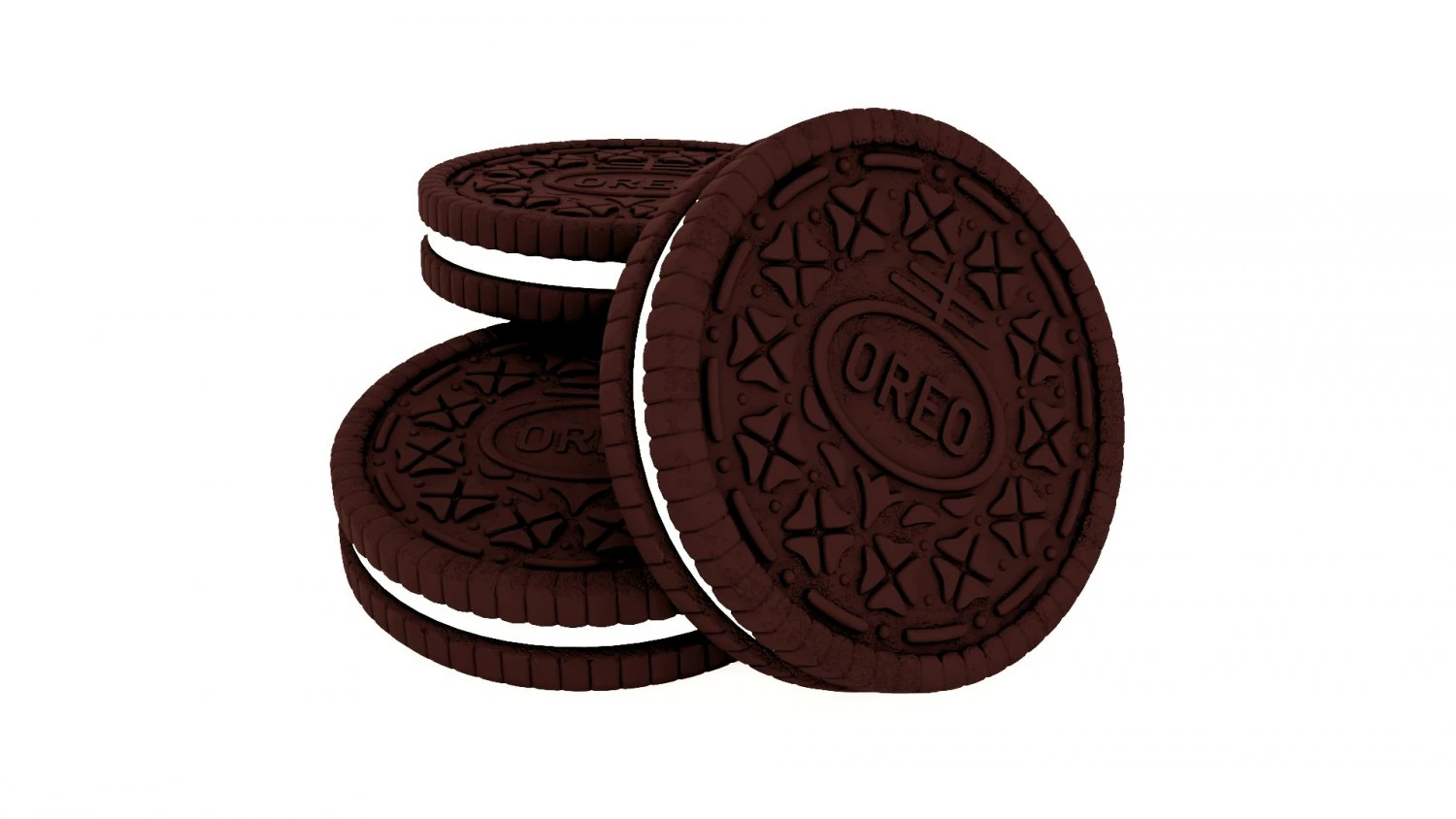 Oreo biscuit 3D Model .c4d .max .obj .3ds .fbx .stl .blend