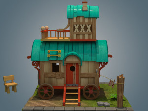 wagon Model 3D