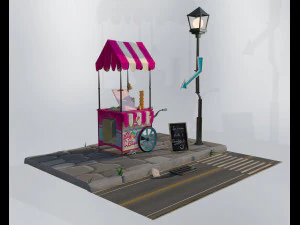 アイスクリームカート 3Dモデル