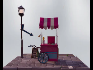 ice cream cart 3D Model