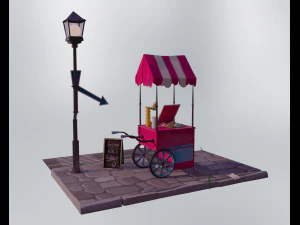 ice cream cart 3D Model