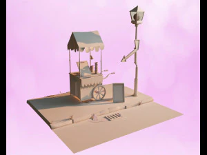 ice cream cart 3D Model