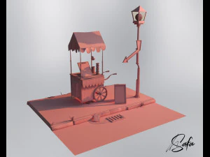 ice cream cart 3D Model