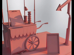 ice cream cart 3D Model