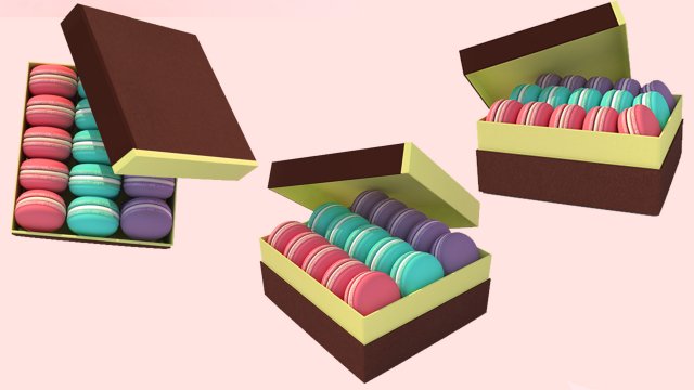 macaron Modelo 3D .c4d .max .obj .3ds .fbx .stl .blend 