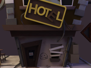 coffeshop street and hotel 3D 모델