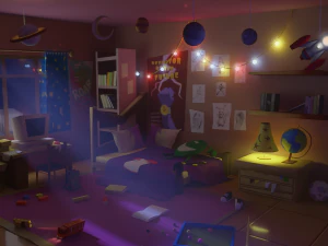 child bedroom cartoon 3D Model