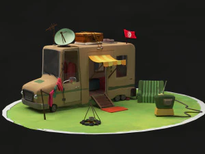 कैम्पिंग कार 3D मॉडल