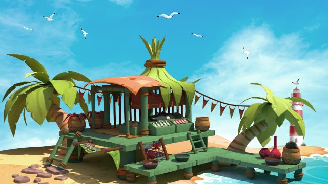 fish market sea 3D Model .c4d .max .obj .3ds .fbx .stl .blend 