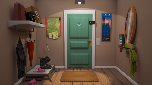 3d stylized cartoon corridor Modelo 3D .c4d .max .obj .3ds .fbx .stl .blend 