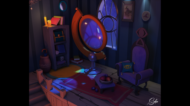 3d stylized room Model 3D .c4d .max .obj .3ds .fbx .stl .blend 